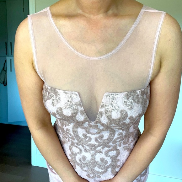 💕BCBG MAXAZRIA size 2 Cocktail Dress Dust Pink - Picture 8 of 11